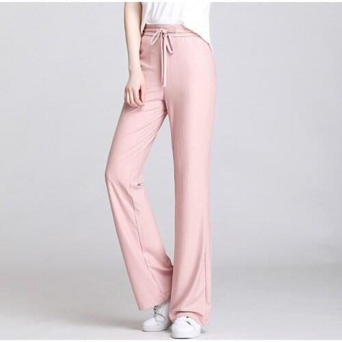 A179-Summer 2020 Korean version of high waist solid color casual pants loose trousers