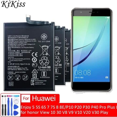 Battery for huawei P10 P20 P30 (Pro Plus Lite)/Enjoy 5 5S 6S 7 7S 8 8E Plus/honor V8 V9 V20 Play/View 10 V10 /Honor View 10 Lite