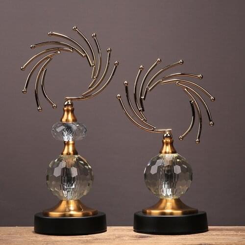 American Creative Abstract Metal Crystal Decoration Hallway Office Model Room Living Room Home