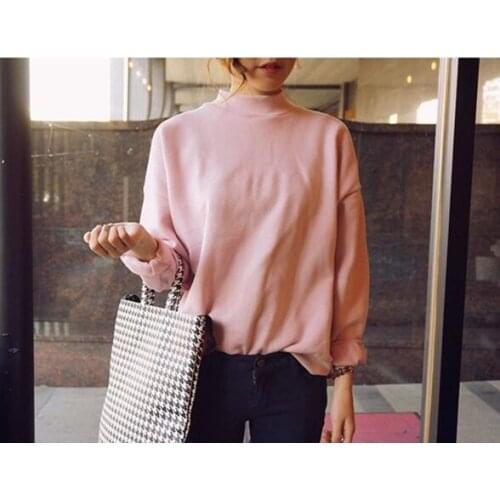 Velvet womens candy new high-neck loose casual student long-sleeved jacket