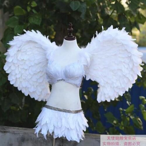 Adults White ANGEL wings Stage performance show Window display Wedding fashion decor props Halloween decor christmas