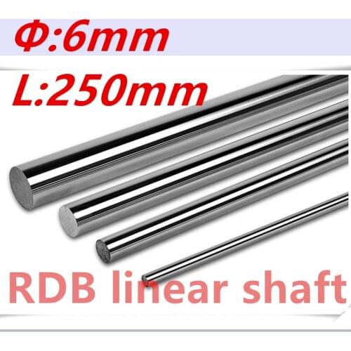 Free Shipping 2 pcs/lot 6mm linear shaft 250mm long linear shaft harden linear rod for lm6uu cnc parts cnc router 6mm 250mm