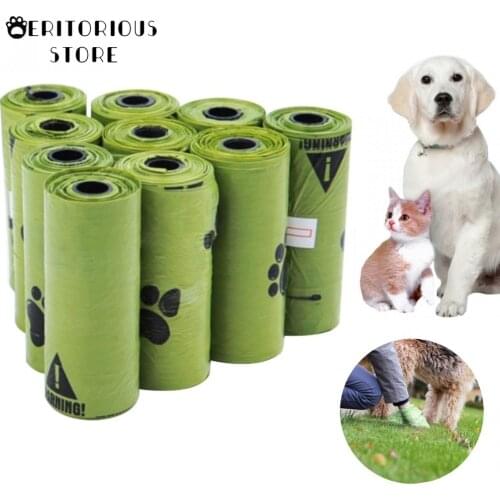 Biodegradable Pet Dog Garbage Bag Earth-Friendly 5-80 Rolls 1200 Pcs Green With Incense Dog Poop Bags Cat Clean-up Waste Bags