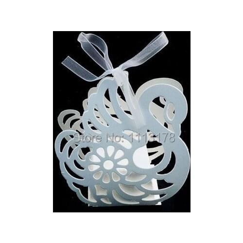 White Swan Floral Design Paper Favor Box Treats Wedding Party Candy boxes cookie chocolate gift box Wedding Favors holders