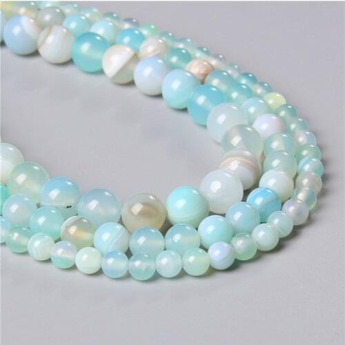 Natural Stone Stripe Agates Beads 6 8 10 mm Round Loose Beads For Jewelry Making DIY Bracelet Necklace Accessories Wholesale