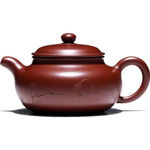 Purple clay pot pure handmade Li Xiaolu teapot with household suit Dahongpao antique pot