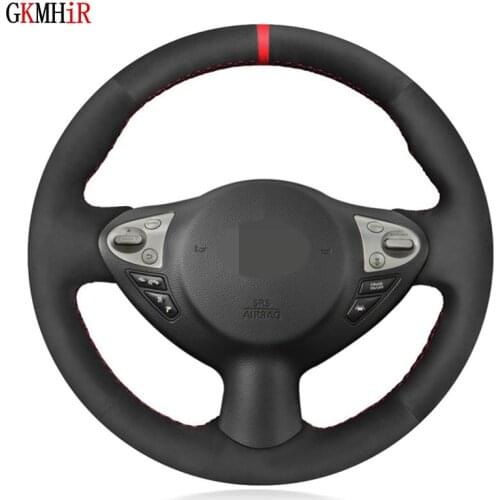 DIY Hand-Stitched Black Suede Car Steering Wheel Cover For Infiniti FX FX35 FX37 FX50 2009-2013 QX70 Nissan Juke 370Z Note (UK)