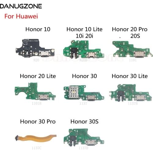 USB Charging Dock Port Socket Jack Plug Connector Charge Board Flex Cable For Huawei Honor 10 Lite 10i 20i 20 Pro 20S 30 30S