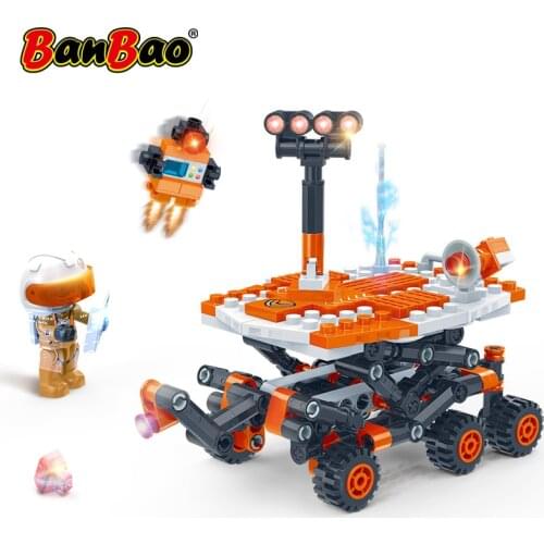 BanBao Explore the world of Marse Models Buggy Astronauts Bricks Toy for Children Friend Gifs Building Blocks 6419