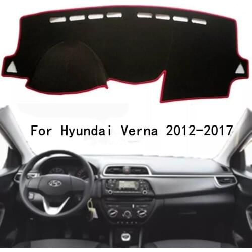 Car Dashboard Cover For Hyundai Accent Verna Solaris 2012 - 2017 Solaris Dash Mat Pad Carpet Anti-UV Anti-slip Dashmat Cover
