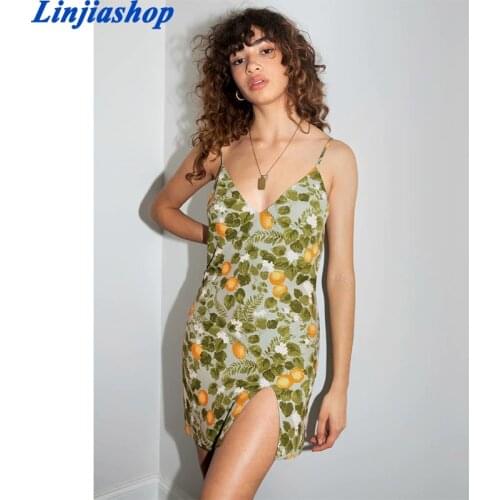 Summer Women mini dress bohemian chiffon sleeveless floral print slim with lining femme vestidos