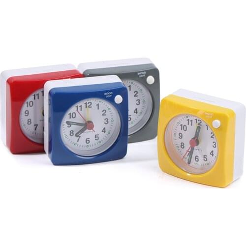 Mini Square Bedside Silent Sweep Alarm Clock Student Silent Snooze Alarm Clock Non Ticking Noise With LED Snooze Light Decor