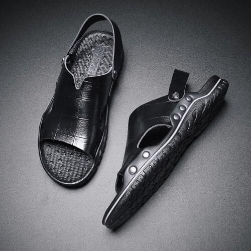 Mens shoes large sizes 48 sandals beach leather summer new 2020 roman vietnam breathable handmade fashion comfort High Quality