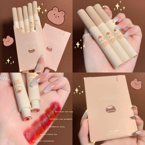 5PCS Lip Gloss Set Velvet Matte Liquid Lipstick Suit Waterproof Lasting Lip Tint Lipgloss Beauty Lips Sexy Nude Makeup Cosmetics