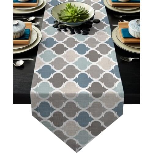 Table Runners Modern Indigo Gray Morocco Pattern Table Runner Christmas Decorations for Home Table