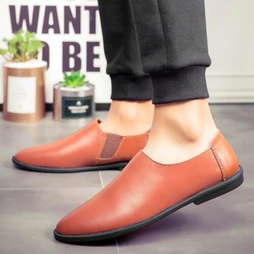 New Men Casual Moccasins Slip On Loafers Mens Comfortable High Quality Genuine Leather Low-help Breathable Men Loafers