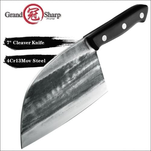 Chef Knife Handmade Forged High-carbon Clad Steel Kitchen Knives Cleaver Filleting Slicing Broad Butcher Knife Full Tang Handle