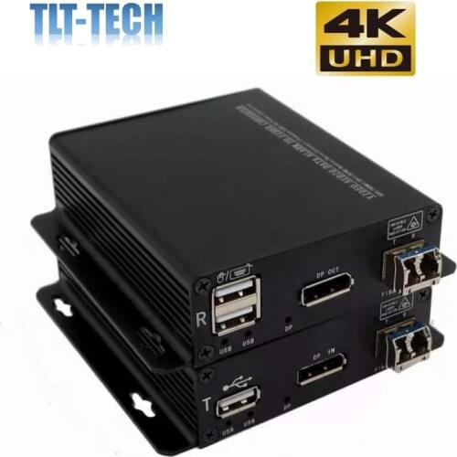 4K Displayport to fiber optical extender converter with USB support keyboard and mouse up to 10KM single mode