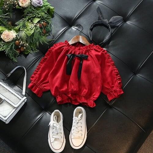 Autum Baby Girls Chiffon Loose Shirt Tops Blouse Long Sleeve Children Casual Shirts Hot