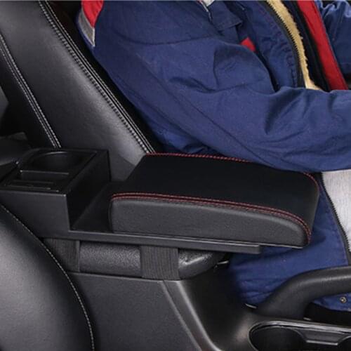 Car Armrests Box Multi Function Heightening Central Armrest Pad Telescopic Panel Elbow Support With Charging Port Cup Holder
