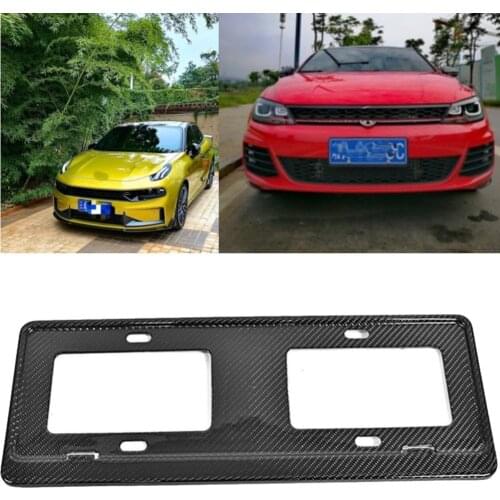 Real Carbon Fiber License Plate Frame Tag Cover Protection Rack for BMW Benz Audi VW Ford Toyota License Plate Frame Holder