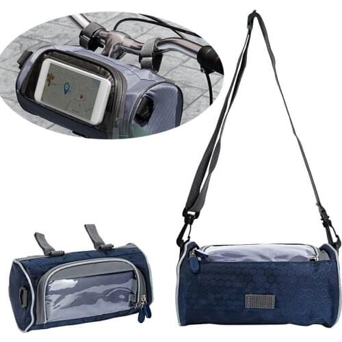 Motorcycle Handlebar Bag For Motobike Waterproof Double Zipper Moto Front Multi-purpose Phone Case Bag Shoulder Rainproof