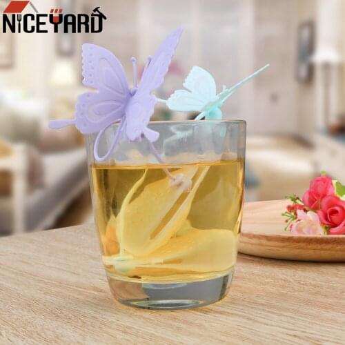 NICEYARD Cute Butterfly Silicone Teabags Filter Tea Infuser Tea Bags Strainers Kitchen Gadget Tea Tools