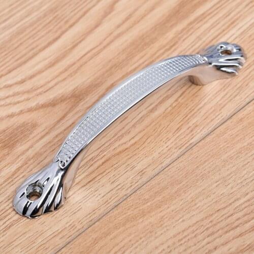 Modern simple fashion chrome Drill-free surface kitchen cabinet cupboard door handle silver dresser drawer knob pull cheaper