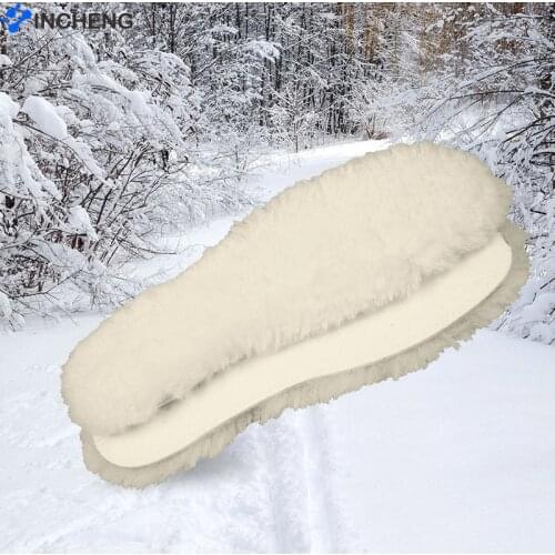 Fur warm Thick Sheep Cashmere Unisex Winter Insole High Quality Warm Plush Shoe Pad Insoles For Men Women Natural Wool Insoles