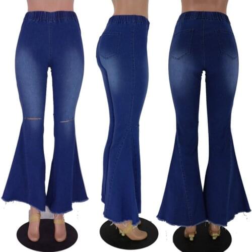 High Waist Skinny Jeans Woman Female Boyfriend Ripped Jeans For Women Plus Size Stretch Pants Wide Leg Denim Mom Jeans Women