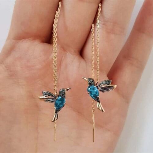 New Fashion Little Bird Drop Long Hanging Earrings for Women Elegant Girl Tassel Earring Stylish Jewelry Personality Gift