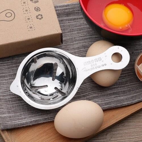 Egg Separator Stainless Steel Egg Yolk White Separator Filter Long Handle Egg Divider Baking Cooking Egg Tools Kitchen Gadgets