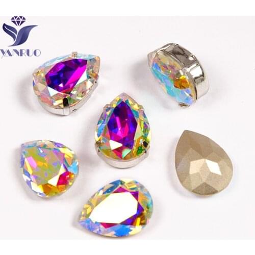 YANRUO 4320 Drop Super Quality AB Drop Sew On Claw Rhinestones Stones Glass Crystal AAAAA For rhinestones For Phone Stickers