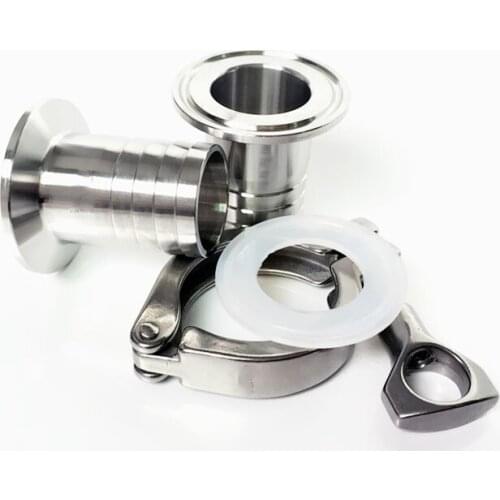 1-1/4" 32mm Sanitary Hose Barb Set Ferrule OD 50.5MM +1.5" Tri Clamp + PTFE Gasket Stainless Steel SUS SS 304
