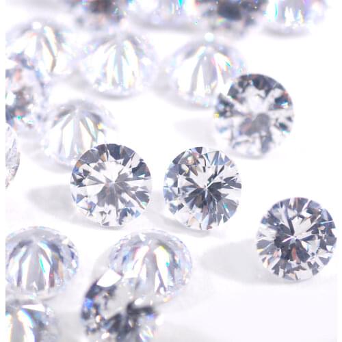 1.0-12.0mm AAAAA Grade White Loose Cubic Zirconia Stone Round Cut Zircon Stone For Jewelry Clothes DIY Decoration Gem