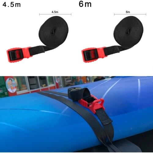 1pc Tie Down Roof Rack Straps Silicone Buckle 4.5m/6m Heavy Duty Kayak High Durance Polyester Webbing Tying Straps Cargo Tie