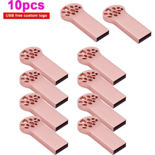 10pcs/lot Metal usb flash drive 64gb Personalize logo pen drive 32GB 16GB 8GB 4GB pendrive u disk memory disk For photography