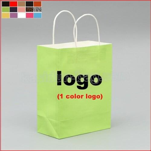 1000pcs/lot) personlized custom logo gift paper bag with logo