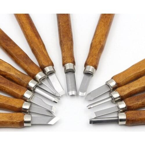 12 Pieces Woodworking Hobby Arts Crafts Multi Purpose DIY Pen Handmade Wood Craft Chisels Knife Handmade Carving Pottery