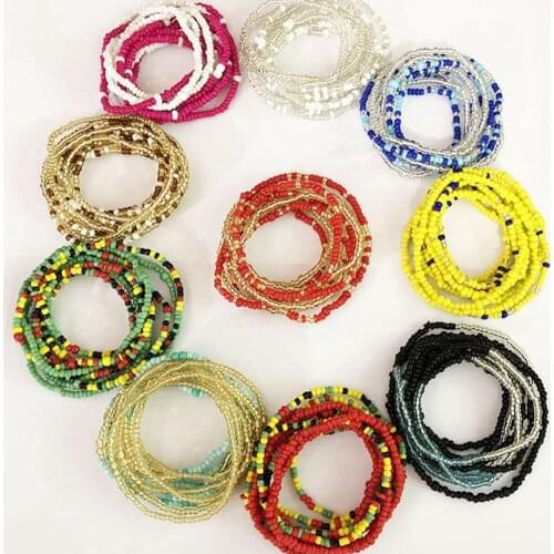 2pcs Bohemia Double Bead Belly Chains Body Jewelry Women Summer Sexy Bikini Beach Waist Chain Strand Charms Vintage Waistband