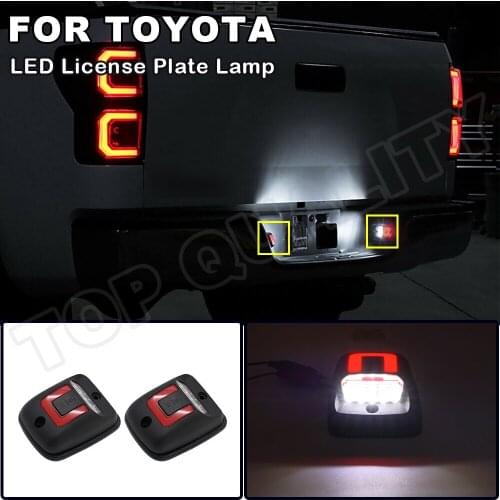2PCS LED License Number Plate Light Lamps White + Red Light For Toyota Tacoma 1995 1996 1997 1998 1999 2000 2001 2002 2003 2004