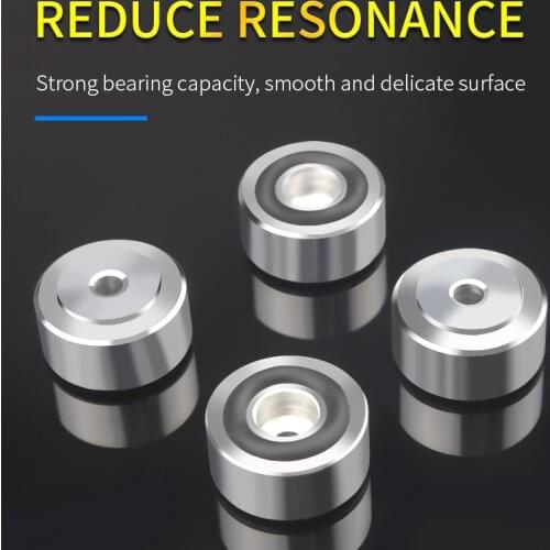 4Pcs Aluminum Alloy Audio Feet Amplifier Shockproof Isolation Foot Mat