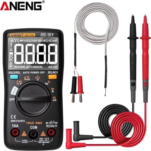 ANENG AN113D Digital Multimeter AC/DC Voltage True Rms Multimeter Transistor Tester Voltimetro Profesional Capacitance Meter