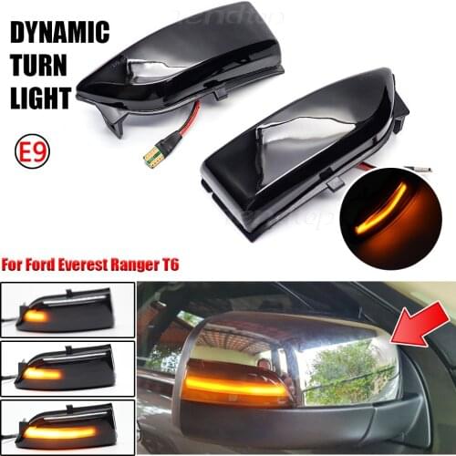 Dynamic LED Streamer Turn Signal Sequential Side Mirror Light For Ford Everest Ranger T6 Raptor Wildtrak 2015 2016 217 2018 2019