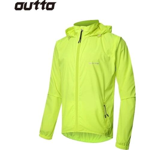 Breathable Solid Hooded Long Sleeve Coat Quick Dry Windproof Bike Rain Jacket Outdoor Sport Windproof Cycling Hiking Jacket
