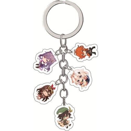 Genshin Impact Klee KeQing Character traveler acrylic key chain pendant