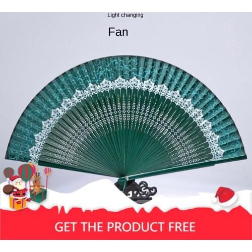 Chinese Style Lace Portable Fan Japanese Style Folding Fan Bamboo Craft Fan Ancient Style Small Gift Fan for Women