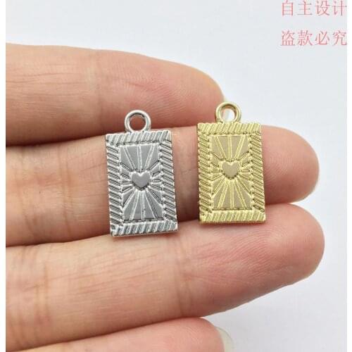 Eruifa 20pcs10*16mm Nice Zinc Alloy Rectangle Coin necklace,earring bracelet jewelry DIY handmade 2 colors