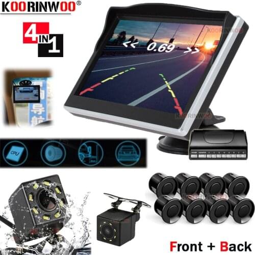 Koorinwoo Dash 360 Bird Probes Car Display Car Parking Sensors 8 radars Front + back System Parking Camera for Showing Image No