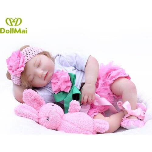 DollMai brand doll reborn baby toys 50cm silicone reborn dolls for girls child gift Bebes reborn realista bonecas